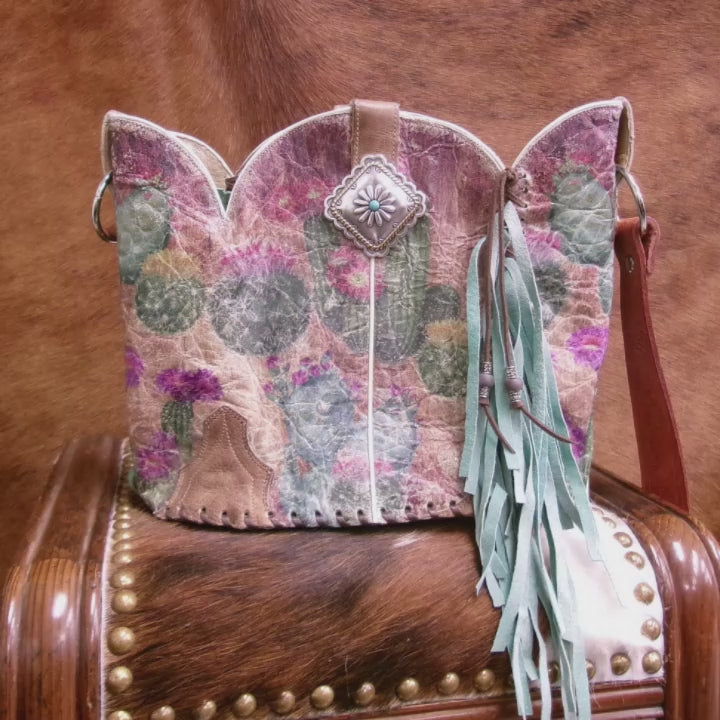 Bucket Bag Cowboy Boot Fringe Purse BK145